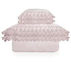 Colcha King com Almofadas 300 Fios Pétala Rosa Sereno