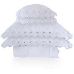 Colcha King com Almofadas 400 Fios Diamante Branca