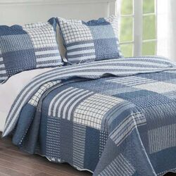 Colcha King Patchwork Laguna Azul