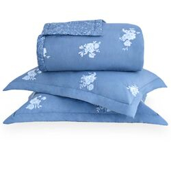 Colcha Queen 180 Fios Camélias Estampada