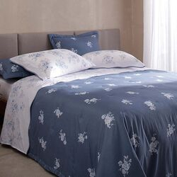 Colcha Queen 180 Fios Camélias Estampada
