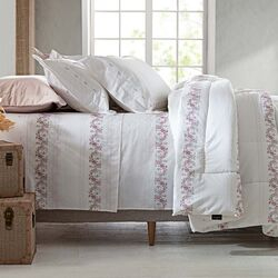 Colcha Queen 200 Fios Amelie Estampada Clara