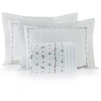 Colcha Queen 200 Fios Florate Estampada