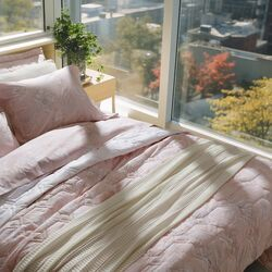 Colcha Queen 200 Fios Jardim Suave Estampada