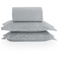 Colcha Queen 200 Fios Vida Bela Lisa Cinza Ash/2355
