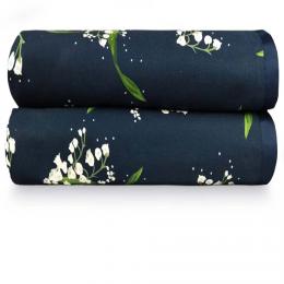 Colcha Queen 300 Fios Bonheur Du Muguet Marinho