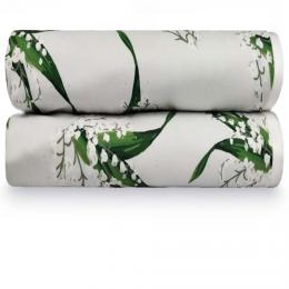 Colcha Queen 300 Fios Bonheur Du Muguet Branco/Verde