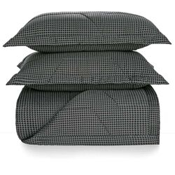 Colcha Queen 300 Fios Contarini Preta/Chumbo