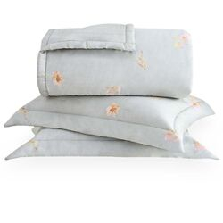 Colcha Queen 300 Fios Flora Estampada