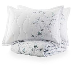 Colcha Queen 300 Fios Flowerbird Estampada Clara