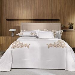 Colcha Queen 300 Fios Limonata Branca