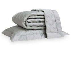 Colcha Queen 300 Fios Milão Cinza Brita