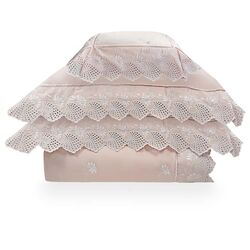 Colcha Queen com Almofada 300 Fios Vitalle Rosé