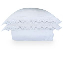 Colcha Queen com Almofadas 400 Fios Butterfly Branca