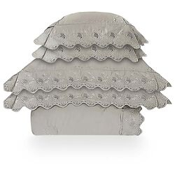 Colcha Queen com Almofadas 400 Fios Diamante Bege