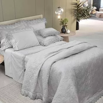 imagem de Colcha Queen com Almofadas 400 Fios Foliage - Marken Fassi