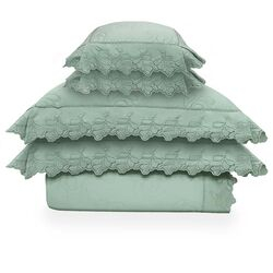 Colcha Queen com Almofadas 400 Fios Foliage Verde