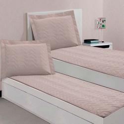 Colcha Sleep Solteiro 200 Fios Vida Bela Lisa Cinza Ash/2355