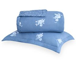 Colcha Solteiro 180 Fios Camélias Estampada