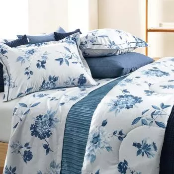 imagem de Colcha Solteiro 180 Fios Celeste - Karsten