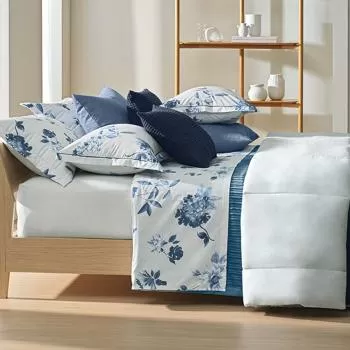 imagem de Colcha Solteiro 180 Fios Celeste - Karsten