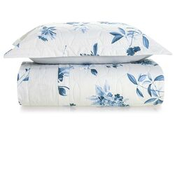 Colcha Solteiro 180 Fios Celeste Estampada