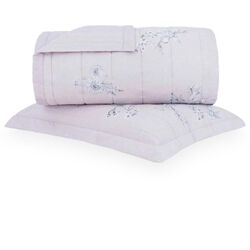 Colcha Solteiro 180 Fios Cottage Rosa Claro