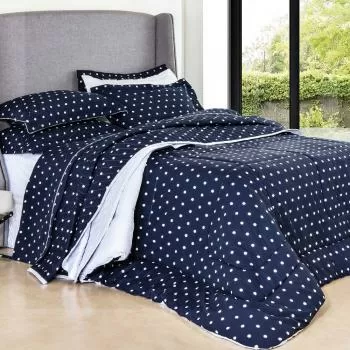 imagem de Colcha Solteiro 200 Fios Vintage Poá - Kacyumara