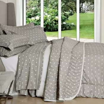 imagem de Colcha Solteiro 200 Fios Vintage Poá - Kacyumara