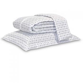 Colcha Solteiro 300 Fios Paris Branco/Marinho