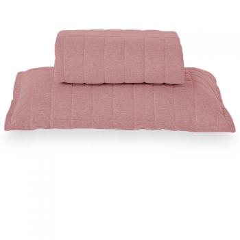 Colcha Solteiro Malha Colors Rose