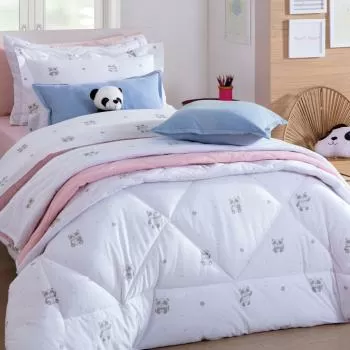 imagem de Colcha Solteiro Malha Panda - Naturalle Fashion