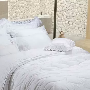 imagem de Colcha Super King com Almofadas 400 Fios Raízes - Marken Fassi