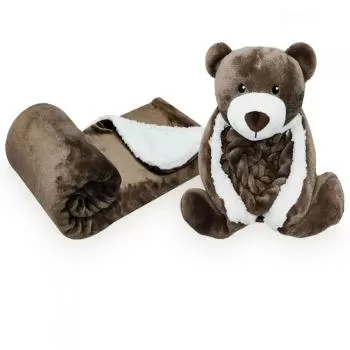 imagem de Edredom Berço Dupla Face Animals Urso - Niazitex