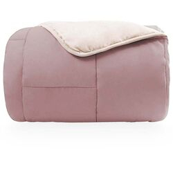 Edredom Casal Bicolor Rosa/Bege