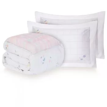 imagem de Edredom Queen com Fronhas 200 Fios Tea Time - Naturalle Fashion