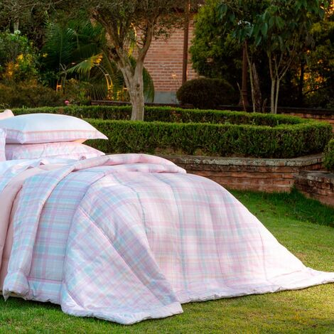 imagem do produto Edredom Queen com Fronhas 200 Fios Xadrez London - Naturalle Fashion