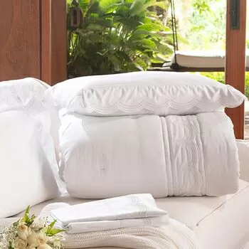 imagem de Edredom Queen com Fronhas 300 Fios Windsor Bordado - Naturalle Fashion