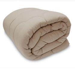 Edredom Queen Malha Soft Liso Kaki/19