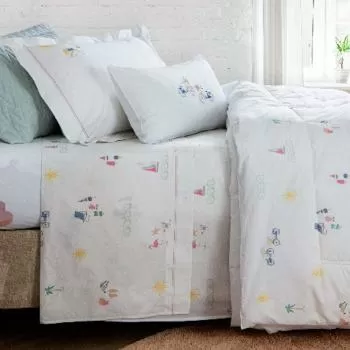 imagem de Edredom Solteiro com Fronha 200 Fios Riviera Francesa - Naturalle Fashion