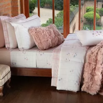 imagem de Edredom Solteiro King com Fronha 200 Fios Tea Time - Naturalle Fashion