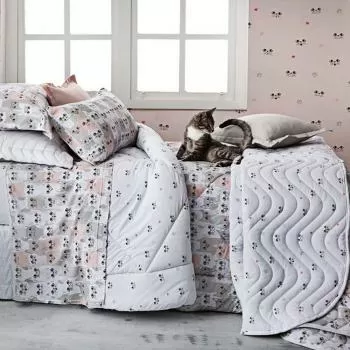 imagem de Edredom Solteiro Malha Cats - Naturalle Fashion
