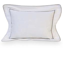 Fronha 30x40cm 400 Fios Duo Filetti Branca/Kaki Camelo