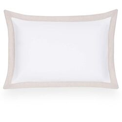 Fronha 50x70cm 300 Fios Linen Liége Branca/Bege