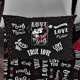 Fronha 50x70cm Malha Disney Jadore Avulsa Preto