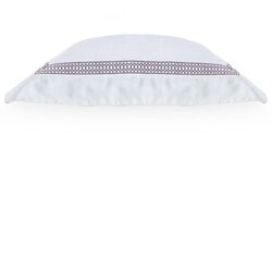 Fronha 50x90cm 400 Fios Cluny Branca/Rosa Lilac