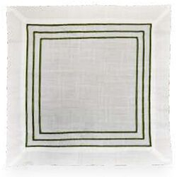 Guardanapo Avulso Quadrado 45x45cm 4526 Branco/Verde