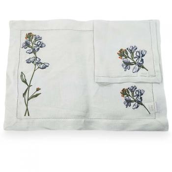 imagem de Jogo Americano com Guardanapo Bordado Linho ris 2 peas - Catran