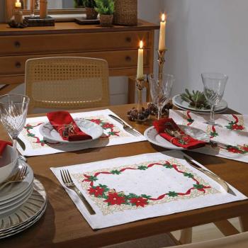 imagem de Jogo Americano Retangular Athenas Natal 105 2 peas - Dohler