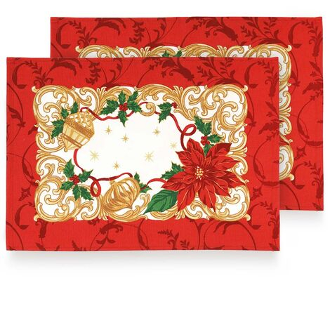 imagem do produto Jogo Americano Retangular Athenas Natal 110 2 peas - Dohler